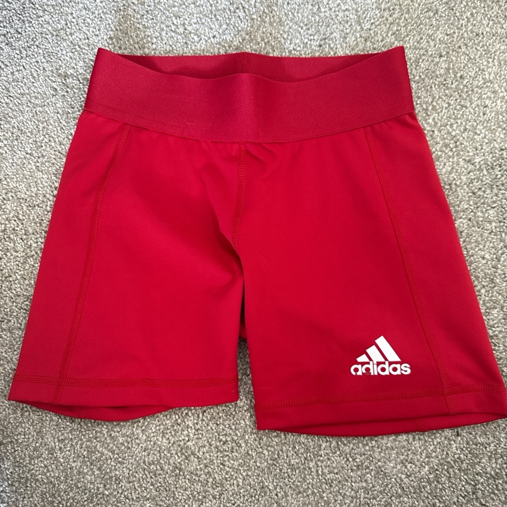 adidas Women’s Red High-Waist Bike Shorts